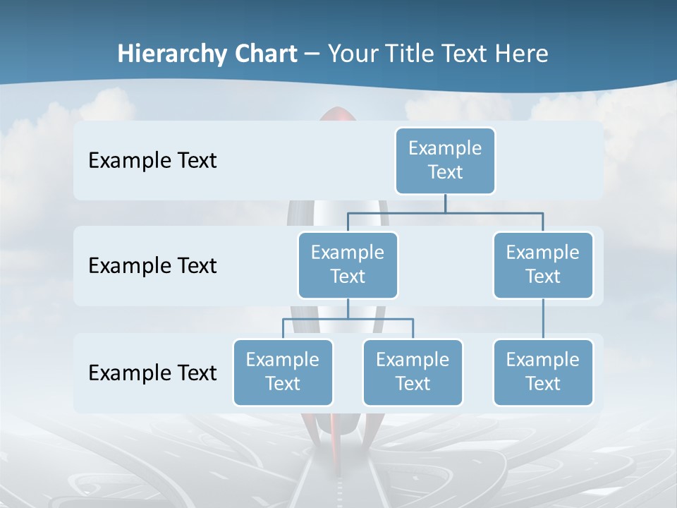 A Red And White Rocket On A Road With Clouds In The Background PowerPoint Template