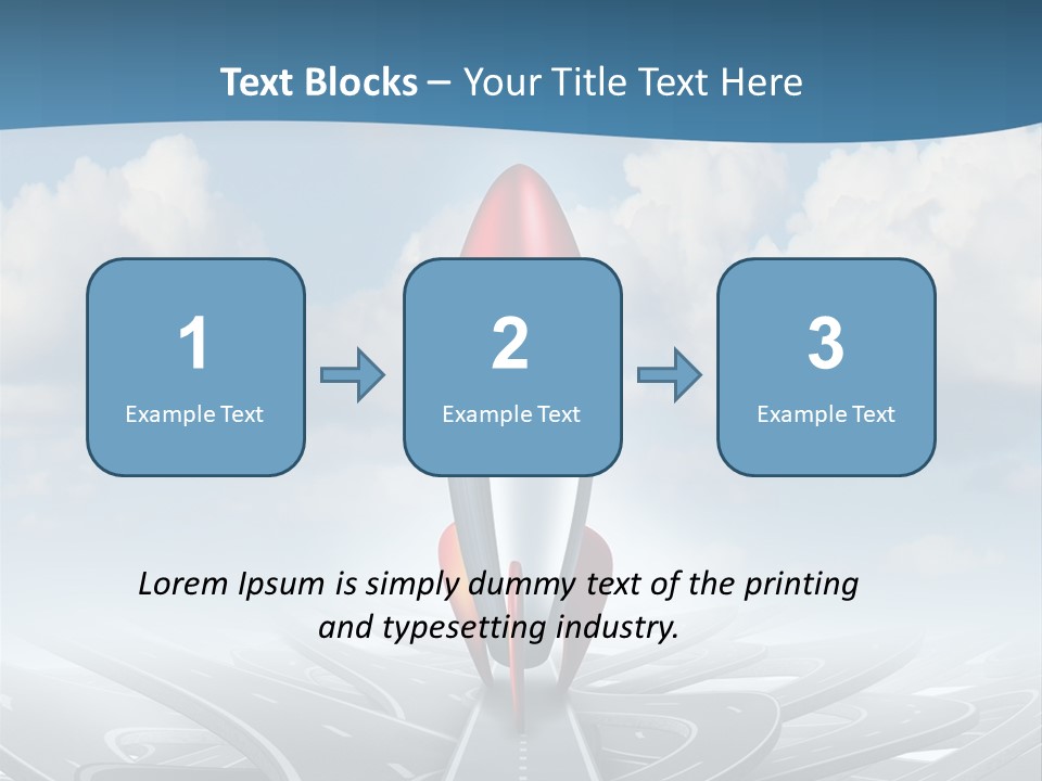 A Red And White Rocket On A Road With Clouds In The Background PowerPoint Template
