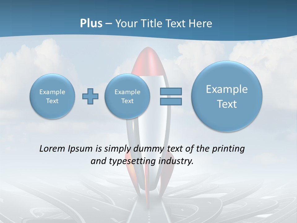 A Red And White Rocket On A Road With Clouds In The Background PowerPoint Template