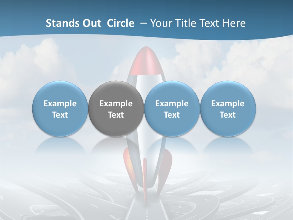 A Red And White Rocket On A Road With Clouds In The Background PowerPoint Template