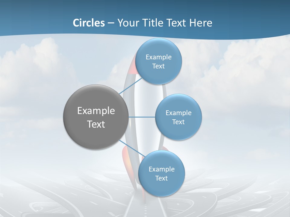 A Red And White Rocket On A Road With Clouds In The Background PowerPoint Template