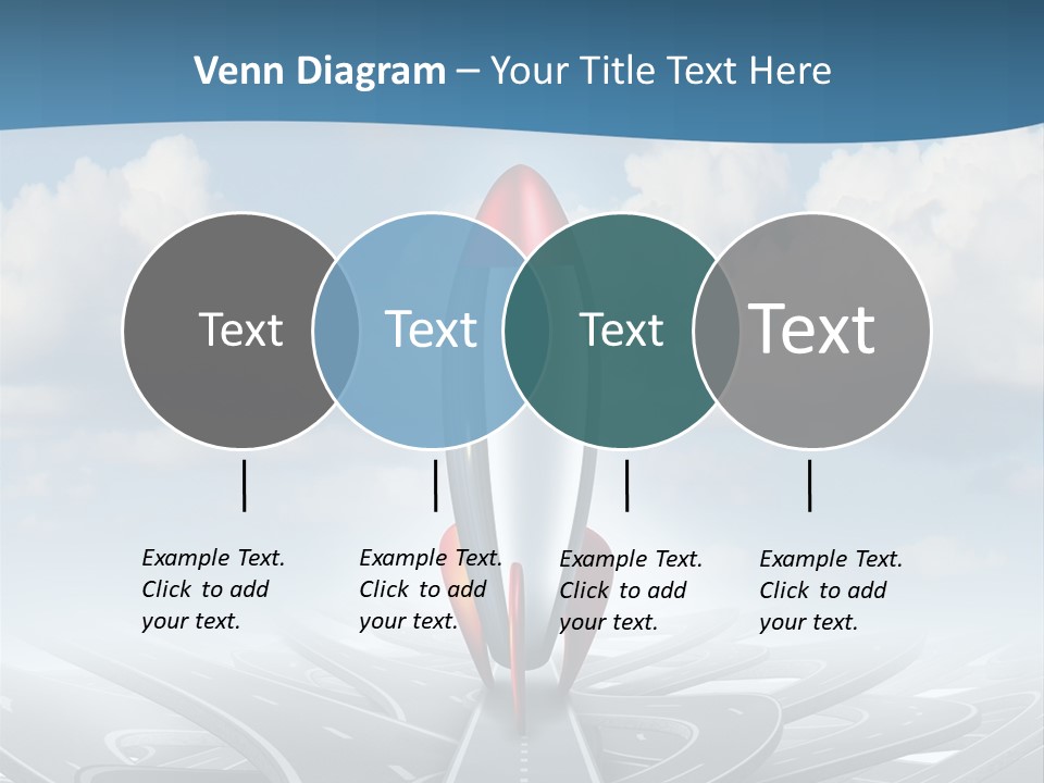 A Red And White Rocket On A Road With Clouds In The Background PowerPoint Template