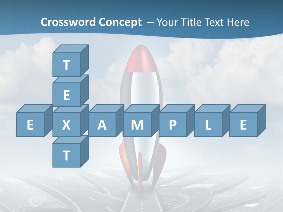 A Red And White Rocket On A Road With Clouds In The Background PowerPoint Template