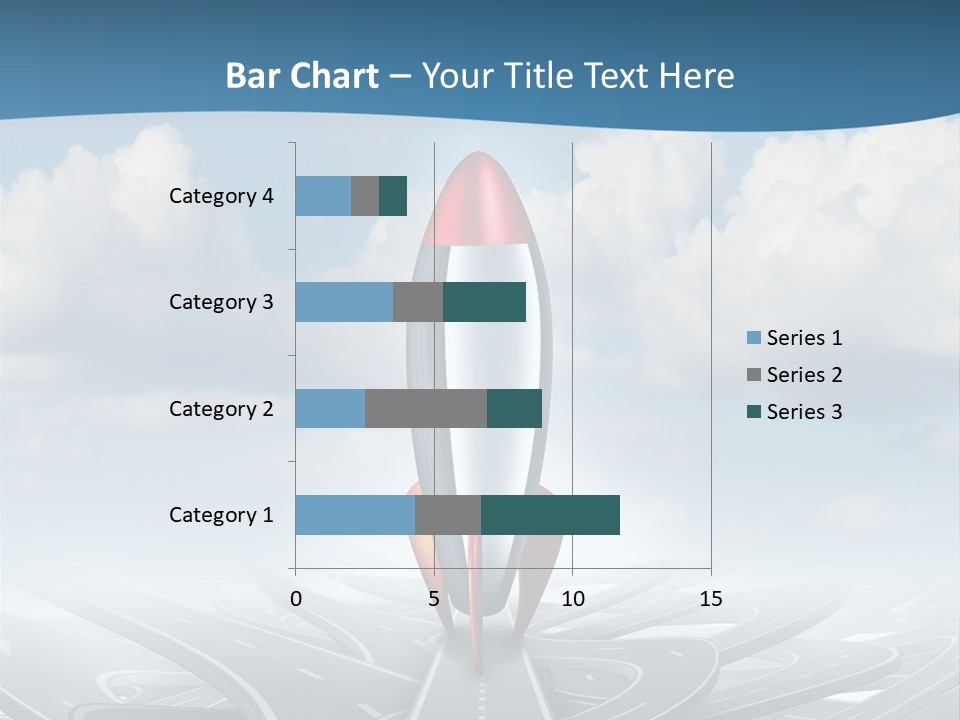 A Red And White Rocket On A Road With Clouds In The Background PowerPoint Template