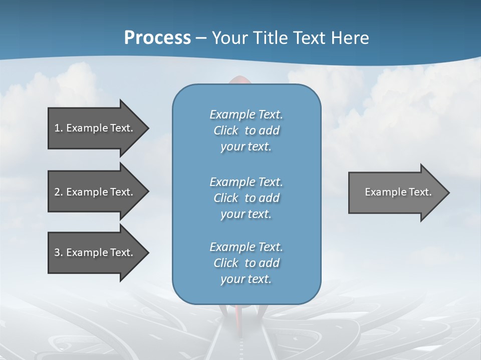 A Red And White Rocket On A Road With Clouds In The Background PowerPoint Template