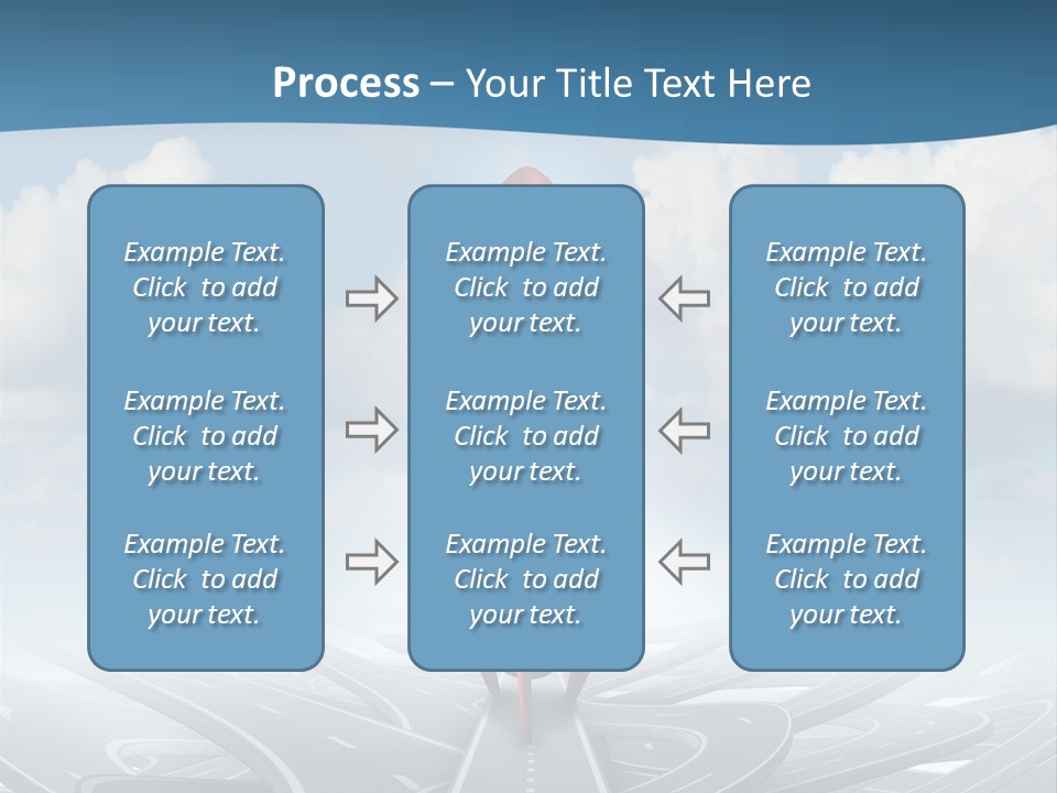 A Red And White Rocket On A Road With Clouds In The Background PowerPoint Template