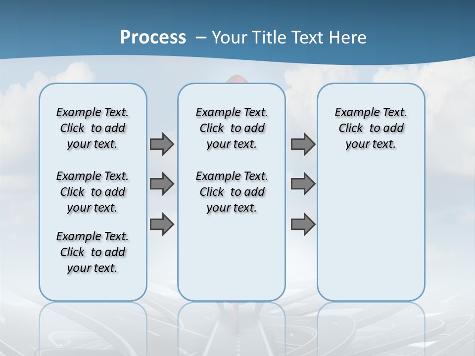 A Red And White Rocket On A Road With Clouds In The Background PowerPoint Template