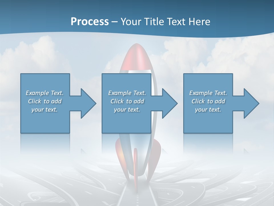 A Red And White Rocket On A Road With Clouds In The Background PowerPoint Template