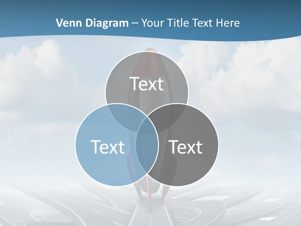 A Red And White Rocket On A Road With Clouds In The Background PowerPoint Template