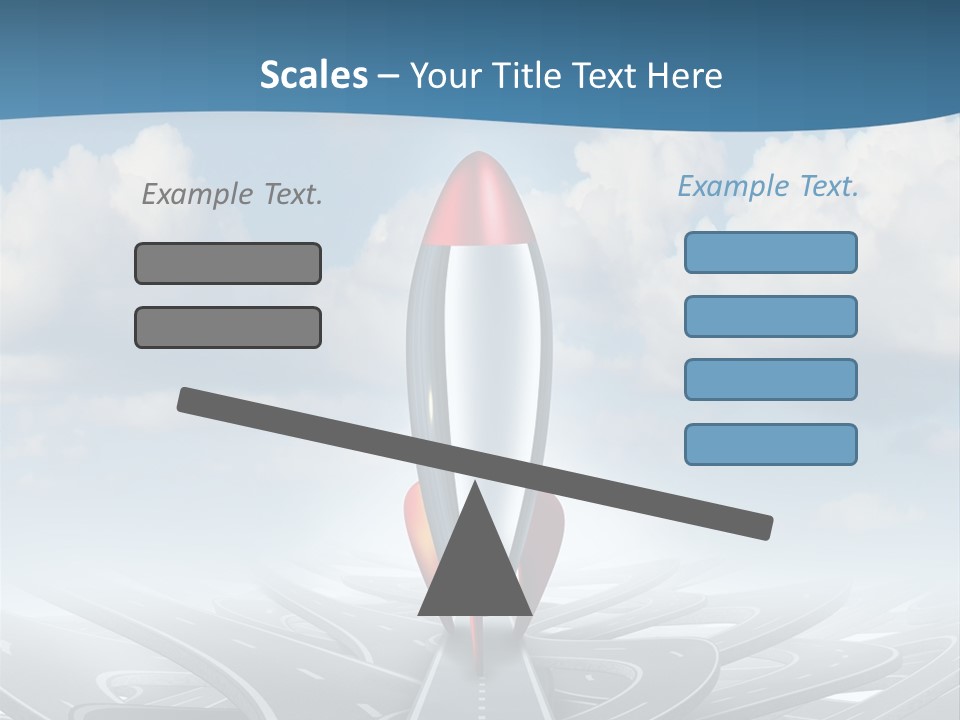 A Red And White Rocket On A Road With Clouds In The Background PowerPoint Template