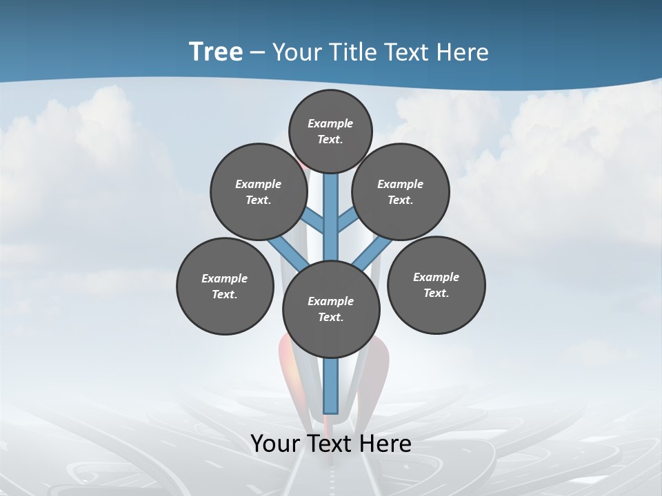 A Red And White Rocket On A Road With Clouds In The Background PowerPoint Template