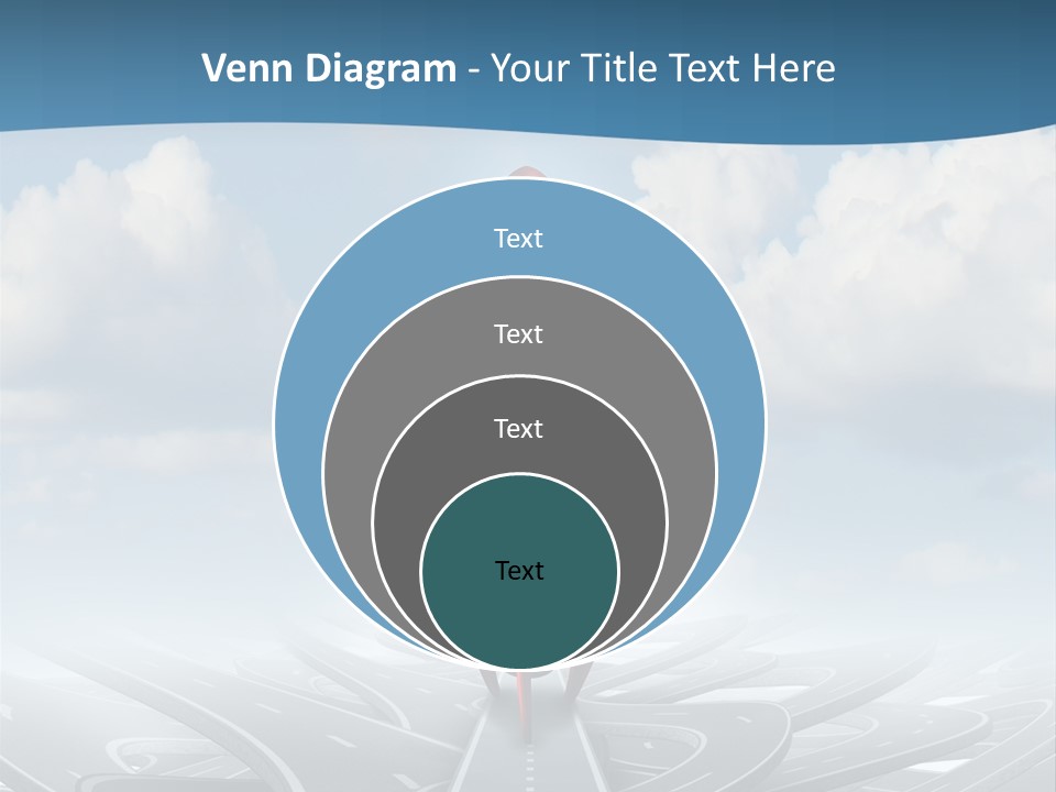 A Red And White Rocket On A Road With Clouds In The Background PowerPoint Template
