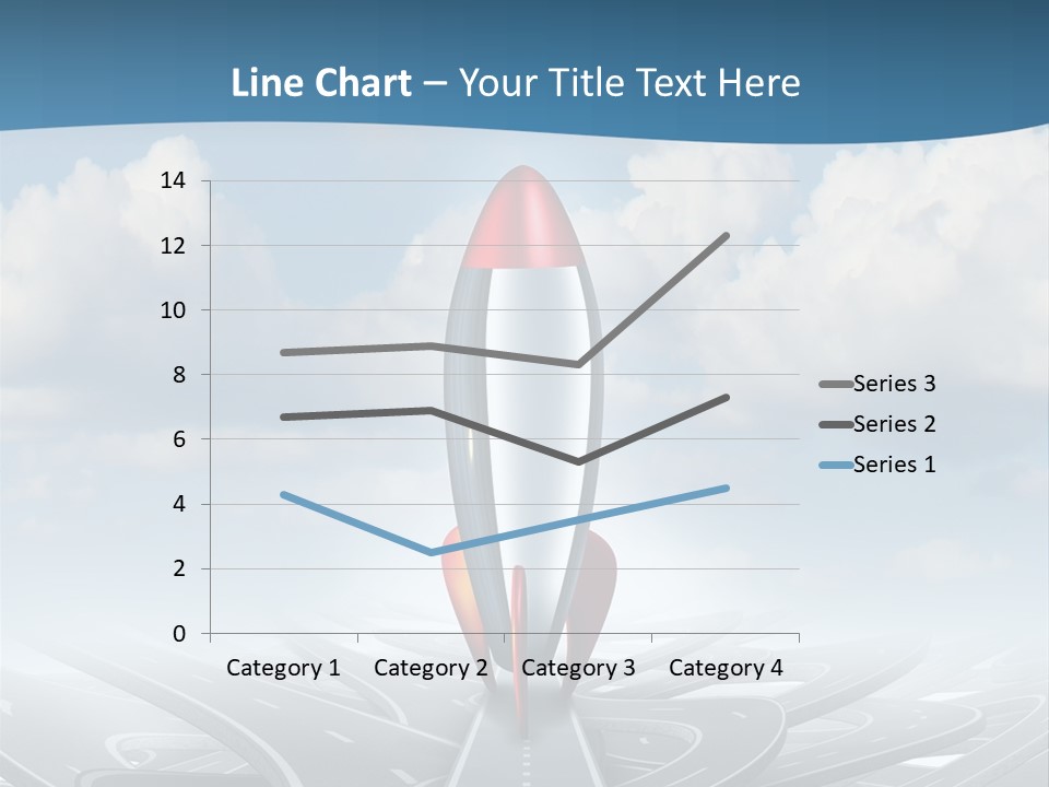 A Red And White Rocket On A Road With Clouds In The Background PowerPoint Template