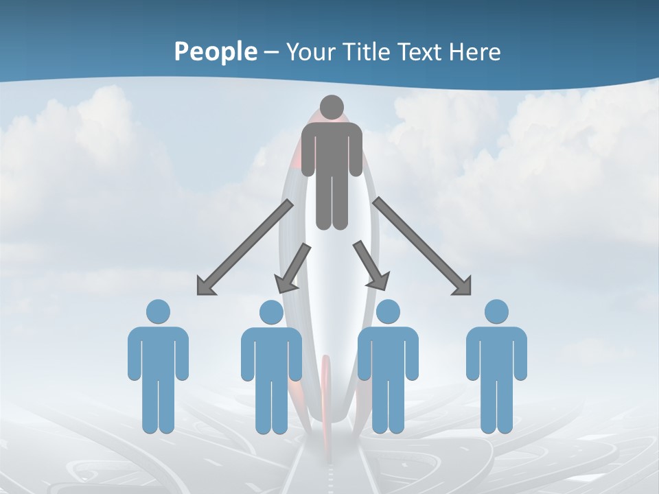 A Red And White Rocket On A Road With Clouds In The Background PowerPoint Template