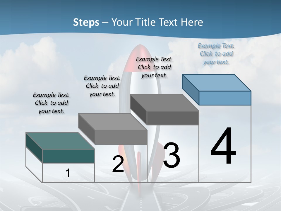 A Red And White Rocket On A Road With Clouds In The Background PowerPoint Template