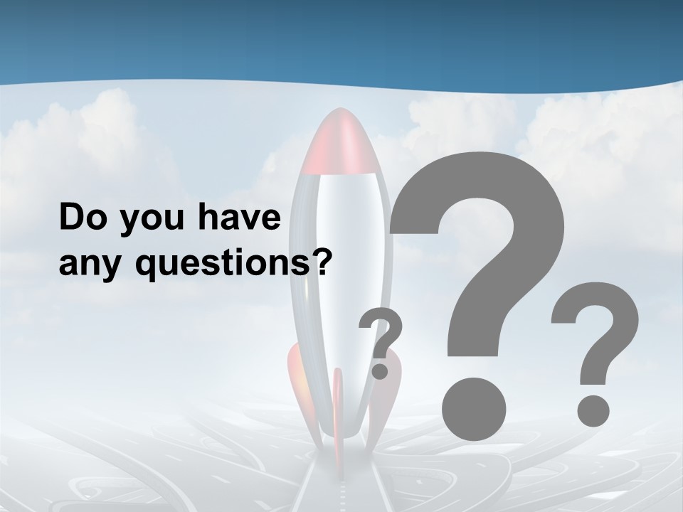 A Red And White Rocket On A Road With Clouds In The Background PowerPoint Template