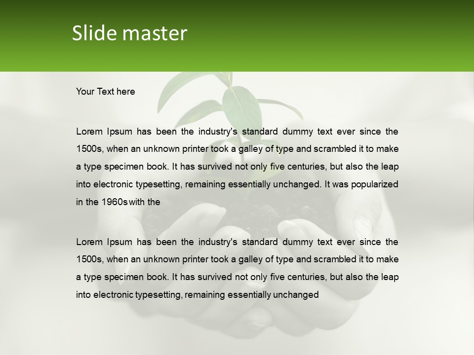 Agriculture Woman Palm PowerPoint Template