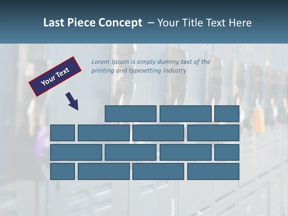 Door Blue Bank PowerPoint Template