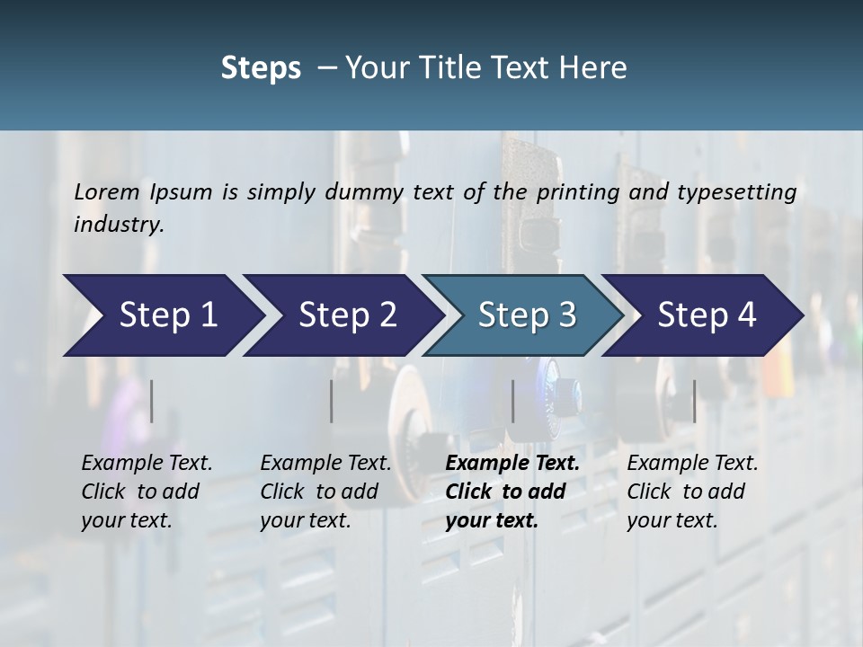 Door Blue Bank PowerPoint Template