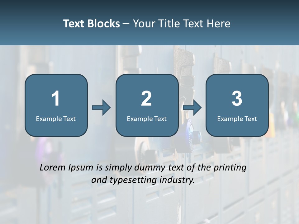 Door Blue Bank PowerPoint Template