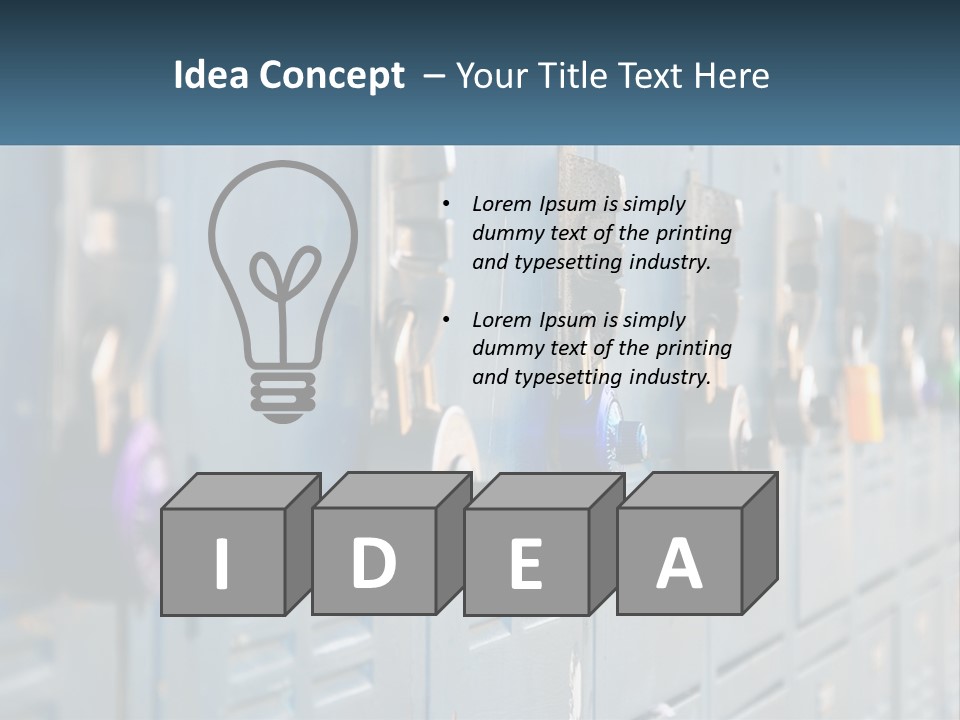 Door Blue Bank PowerPoint Template