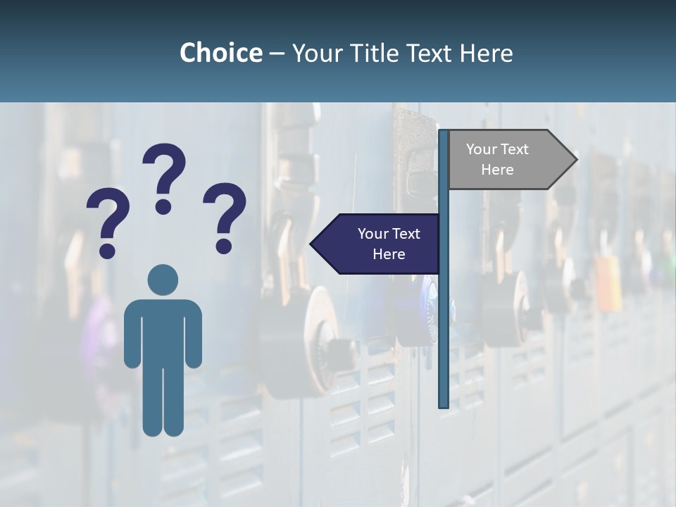 Door Blue Bank PowerPoint Template