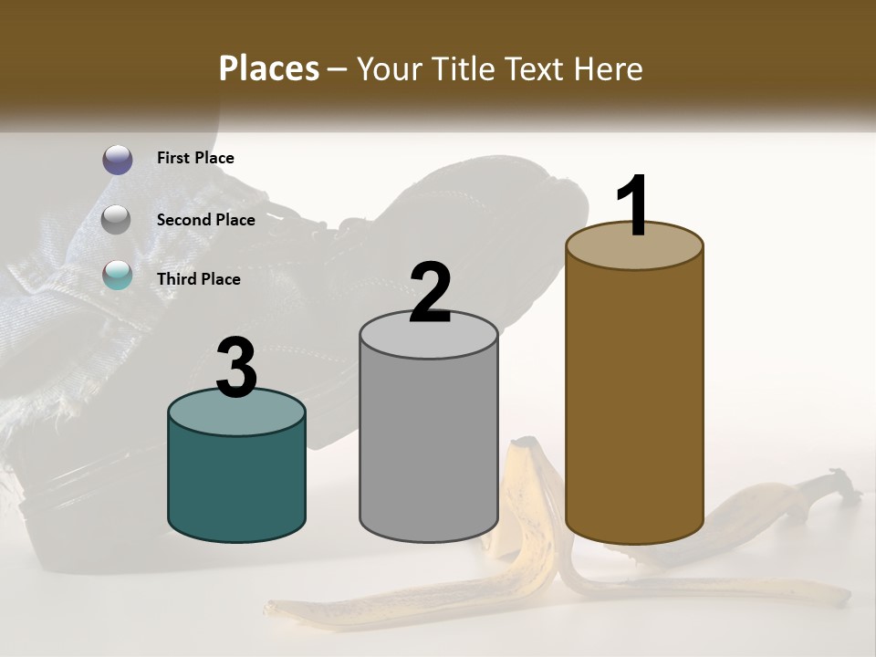 A Person Stepping On A Banana On A White Background PowerPoint Template