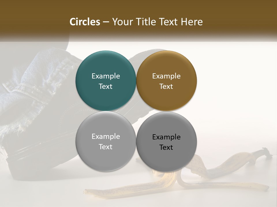 A Person Stepping On A Banana On A White Background PowerPoint Template