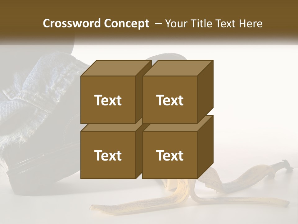 A Person Stepping On A Banana On A White Background PowerPoint Template