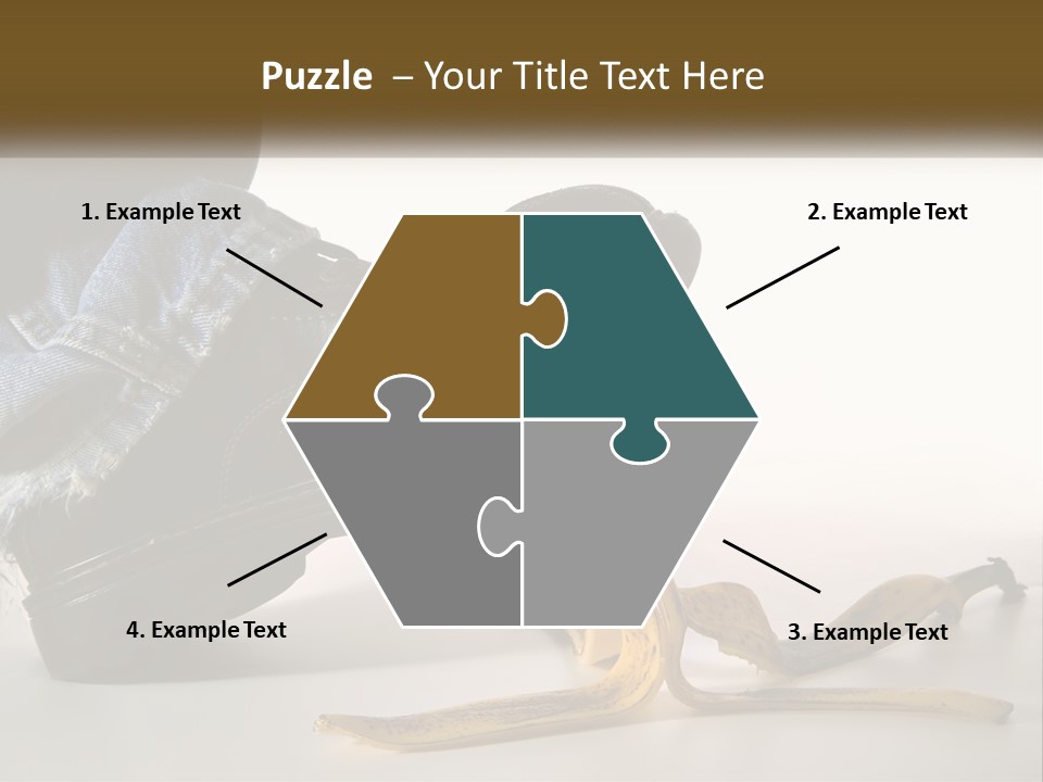 A Person Stepping On A Banana On A White Background PowerPoint Template