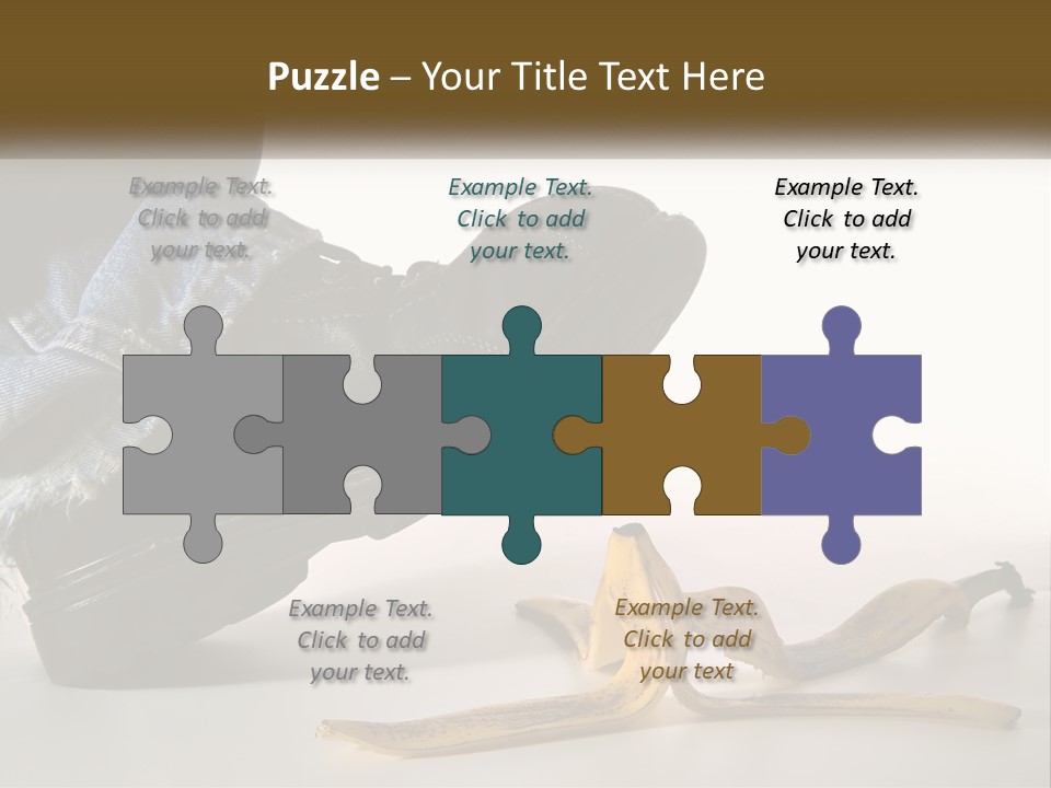 A Person Stepping On A Banana On A White Background PowerPoint Template