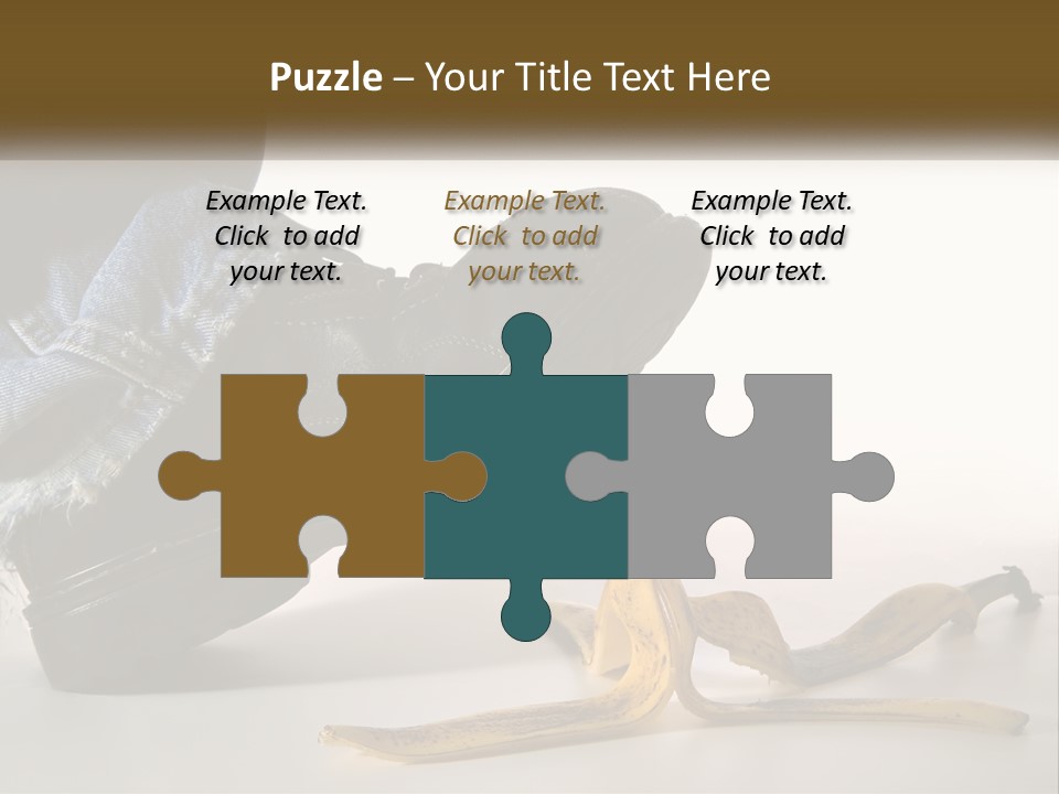 A Person Stepping On A Banana On A White Background PowerPoint Template