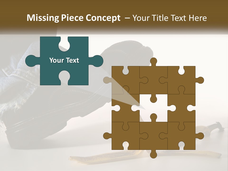 A Person Stepping On A Banana On A White Background PowerPoint Template