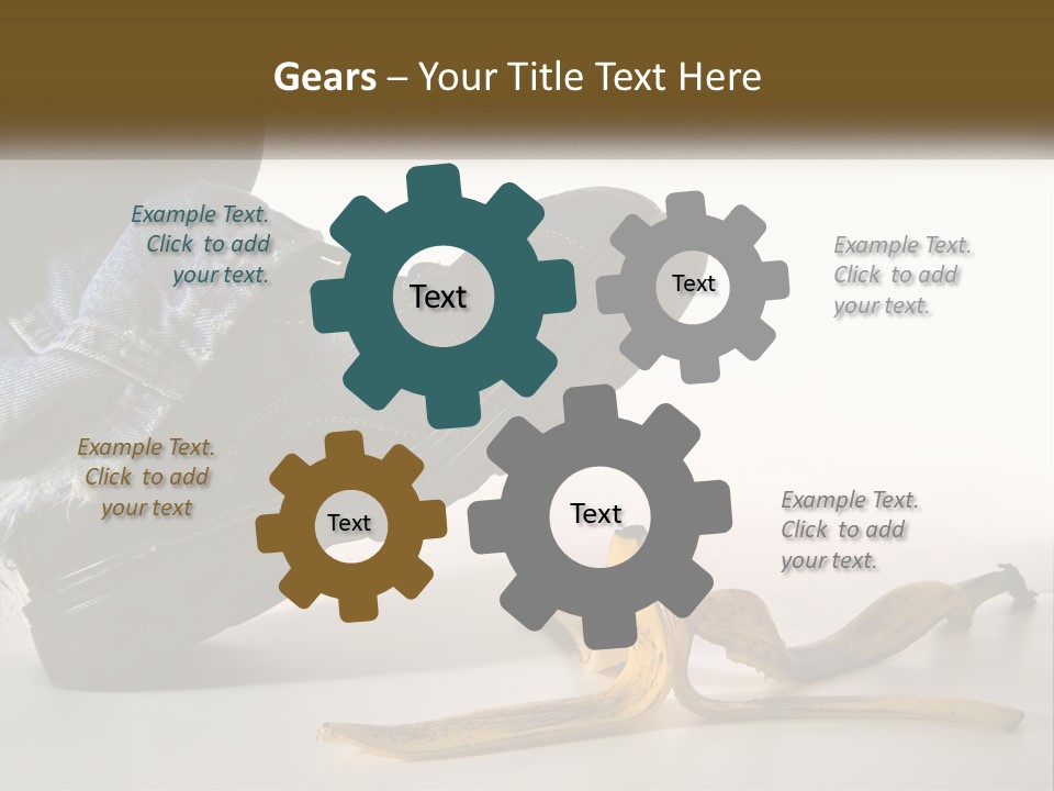 A Person Stepping On A Banana On A White Background PowerPoint Template