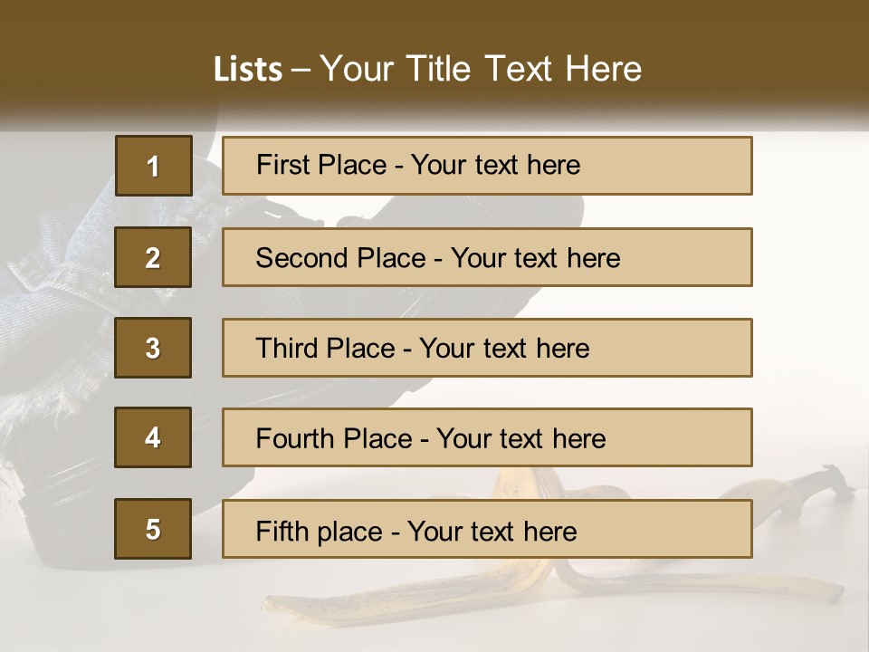 A Person Stepping On A Banana On A White Background PowerPoint Template