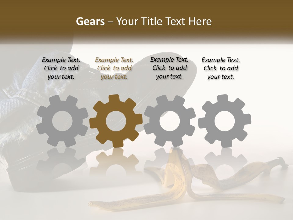 A Person Stepping On A Banana On A White Background PowerPoint Template