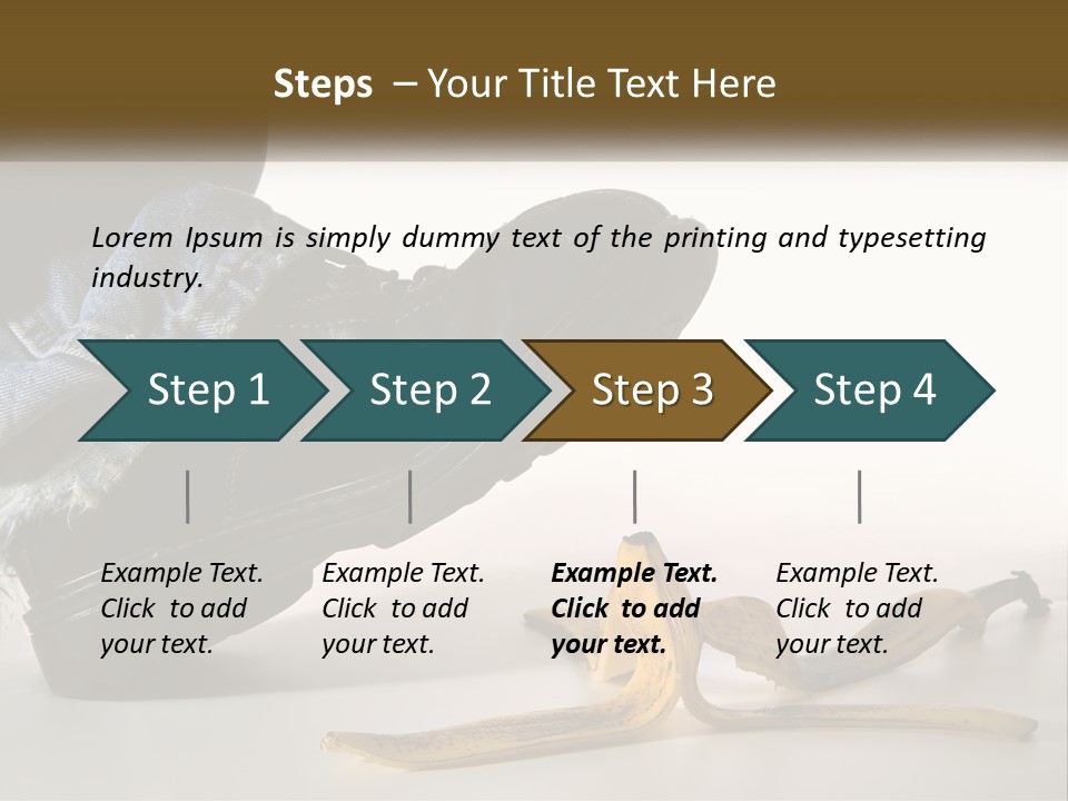 A Person Stepping On A Banana On A White Background PowerPoint Template