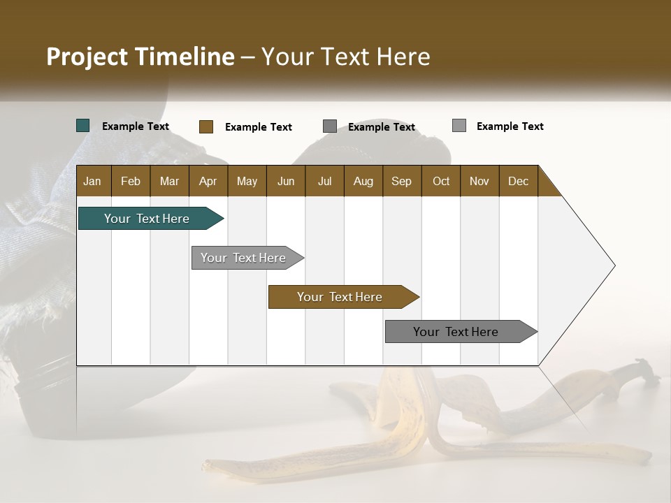 A Person Stepping On A Banana On A White Background PowerPoint Template