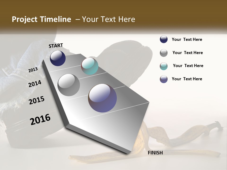 A Person Stepping On A Banana On A White Background PowerPoint Template