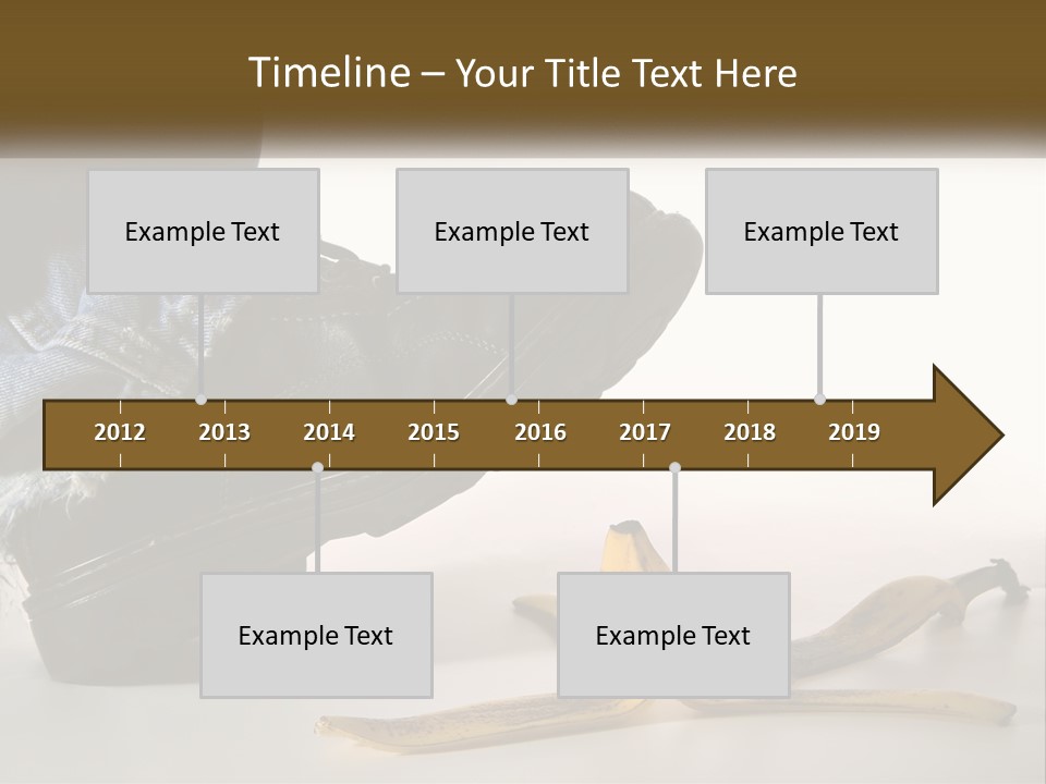 A Person Stepping On A Banana On A White Background PowerPoint Template