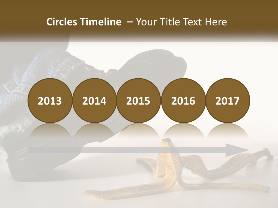 A Person Stepping On A Banana On A White Background PowerPoint Template