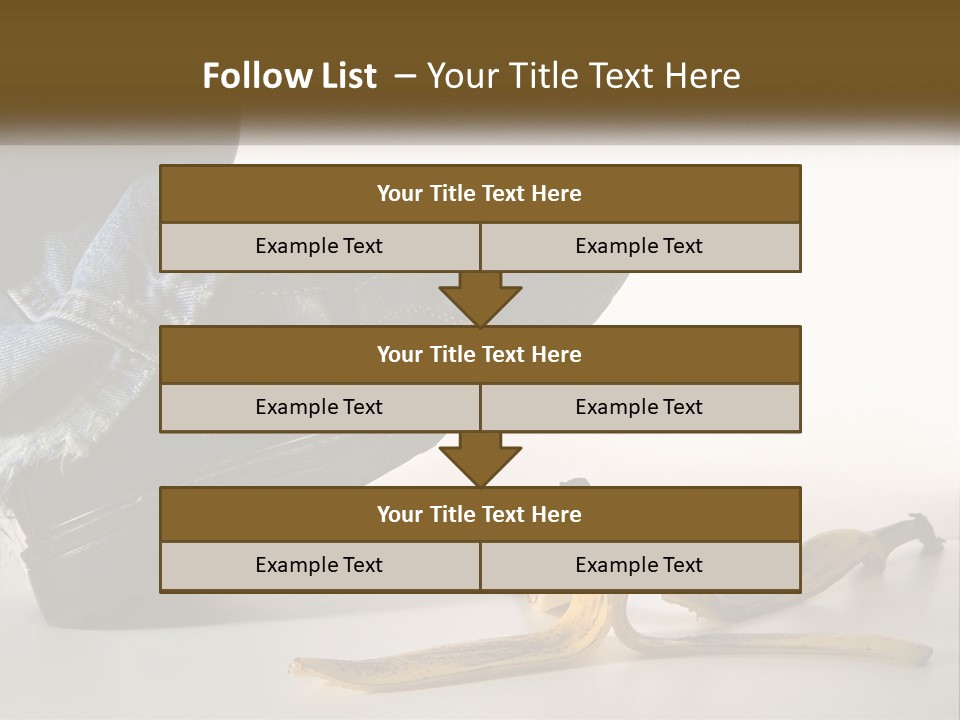 A Person Stepping On A Banana On A White Background PowerPoint Template