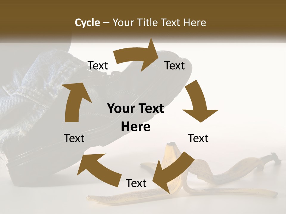 A Person Stepping On A Banana On A White Background PowerPoint Template