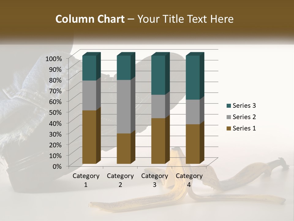 A Person Stepping On A Banana On A White Background PowerPoint Template