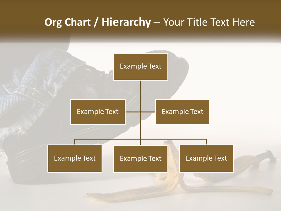 A Person Stepping On A Banana On A White Background PowerPoint Template