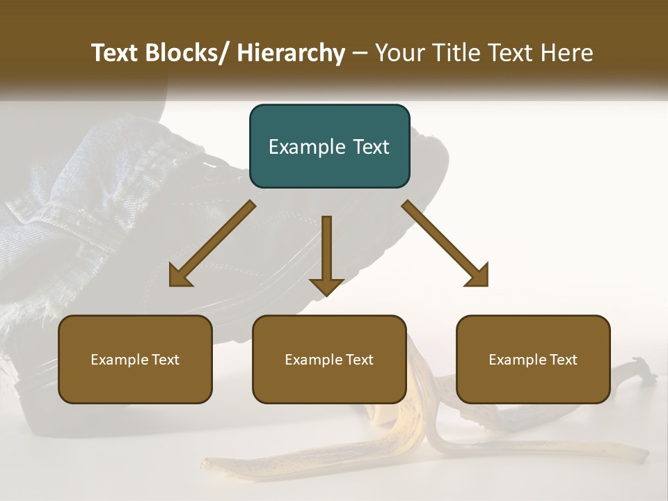 A Person Stepping On A Banana On A White Background PowerPoint Template