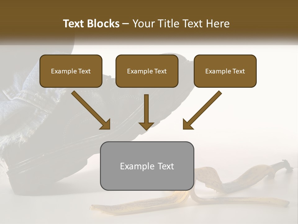 A Person Stepping On A Banana On A White Background PowerPoint Template