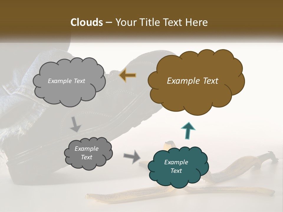 A Person Stepping On A Banana On A White Background PowerPoint Template