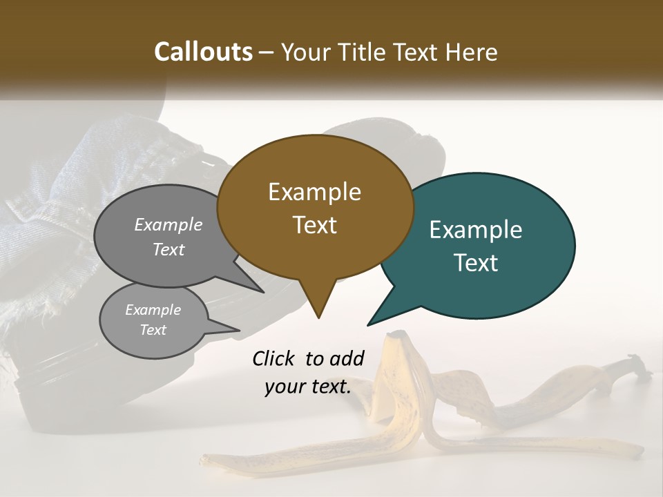 A Person Stepping On A Banana On A White Background PowerPoint Template