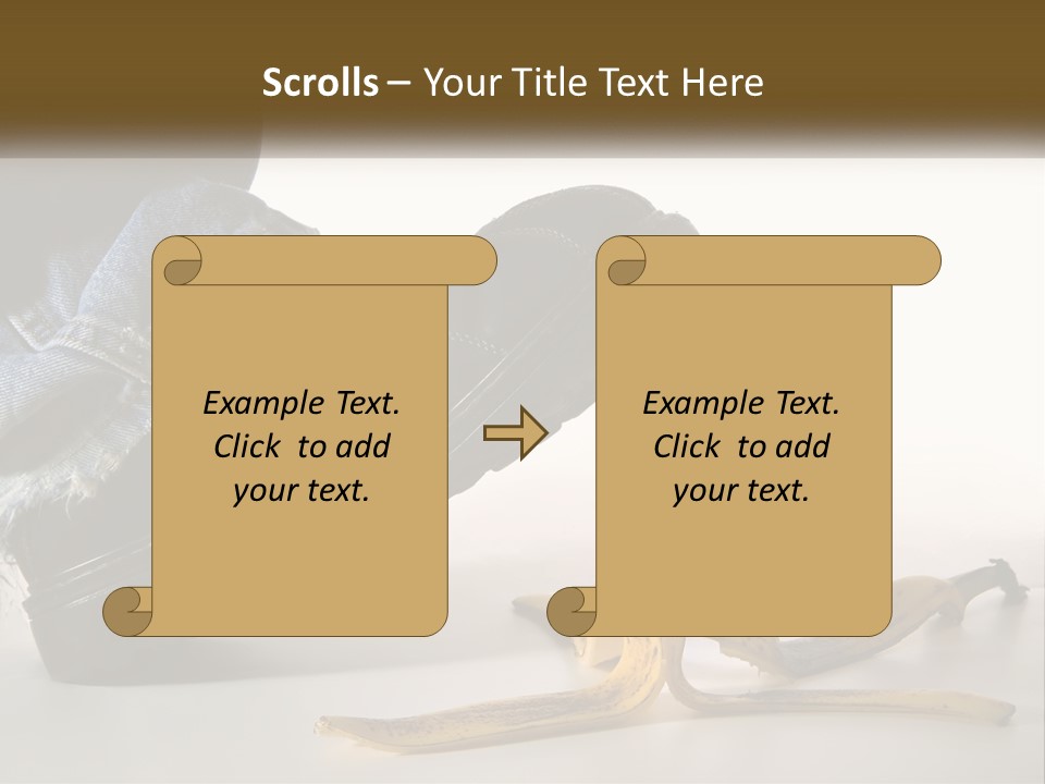 A Person Stepping On A Banana On A White Background PowerPoint Template